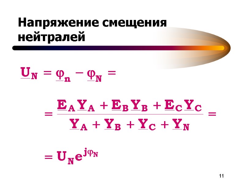 11 Напряжение смещения нейтралей